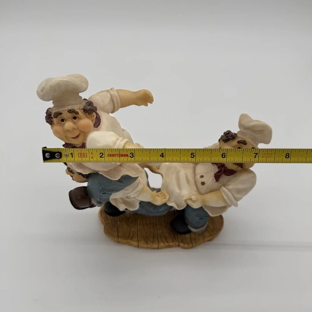 Italian Chef Wine Bottle Holder. 3 Chef's, 1 on Piggyback. Bottle not included